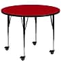 Flash Furniture Wren 48'' Round Mobile Activity Table, Height Adjustable, Red (XUA48RNDRDTAC)~#|#~sp138372709_sc7
