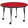 Flash Furniture Wren 48'' Round Mobile Activity Table, Height Adjustable, Red (XUA48RNDRDHPC)~#|#~sp138372714_sc7