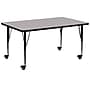 Flash Furniture Wren Rectangular Mobile Activity Table, 30" x 72", Height Adjustable, Gray (XUA3072RECGYTPC)~#|#~sp138373753_sc7