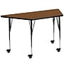 Flash Furniture Wren Trapezoid Mobile Activity Table, 22.5" x 45", Height Adjustable, Oak (XUA2448TRPOKHAC)~#|#~sp138373768_sc7