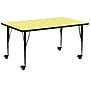 Flash Furniture Wren Rectangular Mobile Activity Table, 30" x 72", Height Adjustable, Yellow (XUA3072RECYLTPC)~#|#~sp138373975_sc7