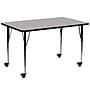 Flash Furniture Wren Rectangular Mobile Activity Table, 30" x 72", Height Adjustable, Gray (XUA3072RECGYTAC)~#|#~sp138373991_sc7