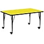 Flash Furniture Wren Rectangular Mobile Activity Table, 30" x 72", Height Adjustable, Yellow (XUA3072RECYLHPC)~#|#~sp138373995_sc7