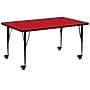 Flash Furniture Wren Rectangular Mobile Activity Table, 30" x 72", Height Adjustable, Red (XUA3072RECRDHPC)~#|#~sp138373998_sc7