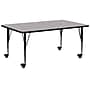 Flash Furniture Wren Rectangular Mobile Activity Table, 30" x 72", Height Adjustable, Gray (XUA3072RECGYHPC)~#|#~sp138374038_sc7