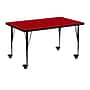 Flash Furniture Wren Rectangular Mobile Activity Table, 30'' x 48'', Height Adjustable, Red (XUA3048RECRDTPC)~#|#~sp138374193_sc7