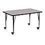 Flash Furniture Wren Rectangular Mobile Activity Table, 30'' x 48'', Height Adjustable, Gray (XUA3048RECGYTPC)~#|#~sp138374357_sc7