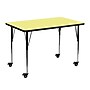 Flash Furniture Wren Rectangular Mobile Activity Table, 30'' x 48'', Height Adjustable, Yellow (XUA3048RECYLTAC)~#|#~sp138374513_sc7