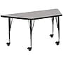 Flash Furniture Wren Trapezoid Mobile Activity Table, 22.5" x 45", Height Adjustable, Gray (XUA2448TRPGYHPC)~#|#~sp138374565_sc7