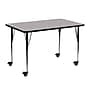 Flash Furniture Wren Rectangular Mobile Activity Table, 24" x 48", Height Adjustable, Gray (XUA2448RECGYHAC)~#|#~sp138374587_sc7