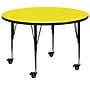 Flash Furniture Wren 48'' Round Mobile Activity Table, Height Adjustable, Yellow (XUA48RNDYLHPC)~#|#~sp138374605_sc7