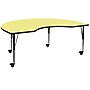 Flash Furniture Wren Kidney Mobile Activity Table, 48" x 96", Height Adjustable, Yellow (XUA4896KIDYLTPC)~#|#~sp138374621_sc7