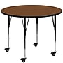 Flash Furniture Wren 48'' Round Mobile Activity Table, Height Adjustable, Oak (XUA48RNDOKHAC)~#|#~sp138375492_sc7