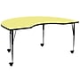 Flash Furniture Wren Kidney Mobile Activity Table, 48" x 96", Height Adjustable, Yellow (XUA4896KIDYLTAC)~#|#~sp138375737_sc7