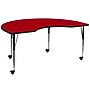 Flash Furniture Wren Kidney Mobile Activity Table, 48" x 96", Height Adjustable, Red (XUA4896KIDRDTAC)~#|#~sp138375741_sc7