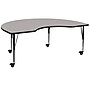 Flash Furniture Wren Kidney Mobile Activity Table, 48" x 96", Height Adjustable, Gray (XUA4896KIDGYHPC)~#|#~sp138375747_sc7