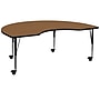 Flash Furniture Wren Kidney Mobile Activity Table, 48" x 72", Height Adjustable, Oak (XUA4872KIDOKTPC)~#|#~sp138375773_sc7