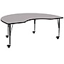 Flash Furniture Wren Kidney Mobile Activity Table, 48" x 72", Height Adjustable, Gray (XUA4872KIDGYTPC)~#|#~sp138375776_sc7