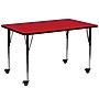 Flash Furniture Wren Rectangular Mobile Activity Table, 30" x 72", Height Adjustable, Red (XUA3072RECRDHAC)~#|#~sp138375791_sc7
