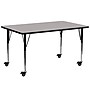 Flash Furniture Wren Rectangular Mobile Activity Table, 30" x 72", Height Adjustable, Gray (XUA3072RECGYHAC)~#|#~sp138375797_sc7