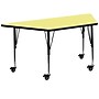 Flash Furniture Wren Trapezoid Mobile Activity Table, 29" x 57", Height Adjustable, Yellow (XUA3060TRPYLTPC)~#|#~sp138375807_sc7