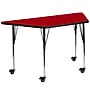 Flash Furniture Wren Trapezoid Mobile Activity Table, 29" x 57", Height Adjustable, Red (XUA3060TRPRDTAC)~#|#~sp138375817_sc7