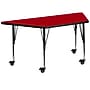 Flash Furniture Wren Trapezoid Mobile Activity Table, 29" x 57", Height Adjustable, Red (XUA3060TRPRDTPC)~#|#~sp138376177_sc7