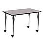 Flash Furniture Wren Rectangular Mobile Activity Table, 30'' x 48'', Height Adjustable, Gray (XUA3048RECGYTAC)~#|#~sp138376530_sc7