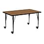 Flash Furniture Wren Rectangular Mobile Activity Table, 24" x 48", Height Adjustable, Oak (XUA2448RECOKTPC)~#|#~sp138376652_sc7