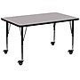 Flash Furniture Wren Rectangular Mobile Activity Table, 24" x 48", Height Adjustable, Gray (XUA2448RECGYTPC)~#|#~sp138376656_sc7