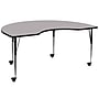 Flash Furniture Wren Kidney Mobile Activity Table, 48" x 72", Height Adjustable, Gray (XUA4872KIDGYTAC)~#|#~sp138376670_sc7
