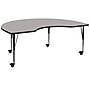 Flash Furniture Wren Kidney Mobile Activity Table, 48" x 72", Height Adjustable, Gray (XUA4872KIDGYHPC)~#|#~sp138376680_sc7
