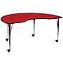 Flash Furniture Wren Kidney Mobile Activity Table, 48" x 72", Height Adjustable, Red (XUA4872KIDRDHAC)~#|#~sp138376683_sc7