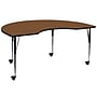Flash Furniture Wren Kidney Mobile Activity Table, 48" x 72", Height Adjustable, Oak (XUA4872KIDOKHAC)~#|#~sp138376686_sc7