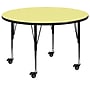 Flash Furniture Wren 42'' Round Mobile Activity Table, Height Adjustable, Yellow (XUA42RNDYLTPC)~#|#~sp138376692_sc7