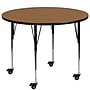 Flash Furniture Wren 42'' Round Mobile Activity Table, Height Adjustable, Oak (XUA42RNDOKTAC)~#|#~sp138376698_sc7