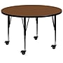 Flash Furniture Wren 42'' Round Mobile Activity Table, Height Adjustable, Oak (XUA42RNDOKHPC)~#|#~sp138376707_sc7