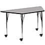 Flash Furniture Wren Trapezoid Mobile Activity Table, 29" x 57", Height Adjustable, Gray (XUA3060TRPGYTAC)~#|#~sp138376709_sc7