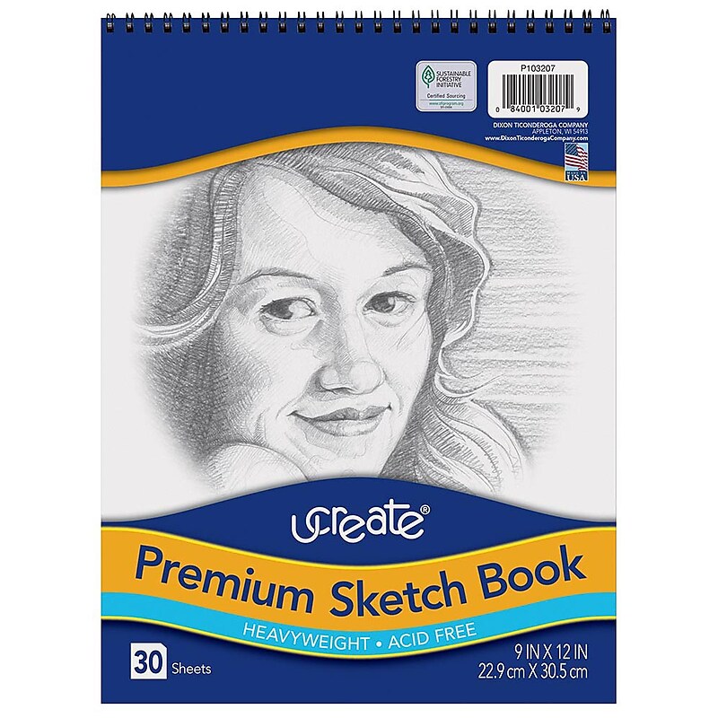 Pacon Art1st 9" x 12" Spiral Bound Sketch Book, 30 Sheets/Book (103207) image 1