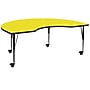Flash Furniture Wren Kidney Mobile Activity Table, 48" x 72", Height Adjustable, Yellow (XUA4872KIDYLHPC)~#|#~sp138376809_sc7