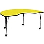 Flash Furniture Wren Kidney Mobile Activity Table, 48" x 72", Height Adjustable, Yellow (XUA4872KIDYLHAC)~#|#~sp138376811_sc7