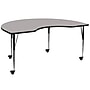 Flash Furniture Wren Kidney Mobile Activity Table, 48" x 72", Height Adjustable, Gray (XUA4872KIDGYHAC)~#|#~sp138376814_sc7