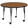 Flash Furniture Wren 42'' Round Mobile Activity Table, Height Adjustable, Oak (XUA42RNDOKTPC)~#|#~sp138376817_sc7