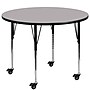 Flash Furniture Wren 42'' Round Mobile Activity Table, Height Adjustable, Gray  (XUA42RNDGYTAC)~#|#~sp138376826_sc7