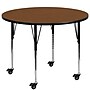 Flash Furniture Wren 42'' Round Mobile Activity Table, Height Adjustable, Oak (XUA42RNDOKHAC)~#|#~sp138376836_sc7