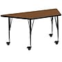 Flash Furniture Wren Trapezoid Mobile Activity Table, 29" x 57", Height Adjustable, Oak (XUA3060TRPOKHPC)~#|#~sp138376895_sc7