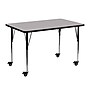 Flash Furniture Wren Rectangular Mobile Activity Table, 24" x 48", Height Adjustable, Gray (XUA2448RECGYTAC)~#|#~sp138377052_sc7