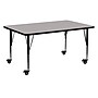 Flash Furniture Wren Rectangular Mobile Activity Table, 24'' x 60", Height Adjustable, Gray (XUA2460RECGYHPC)~#|#~sp138377080_sc7