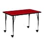 Flash Furniture Wren Rectangular Mobile Activity Table, 24" x 48", Height Adjustable, Red (XUA2448RECRDTAC)~#|#~sp138377136_sc7
