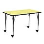 Flash Furniture Wren Rectangular Mobile Activity Table, 24" x 48", Height Adjustable, Yellow (XUA2448RECYLTAC)~#|#~sp138377139_sc7